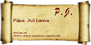 Pápa Julianna névjegykártya